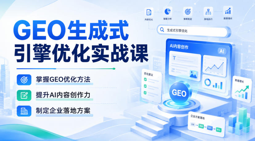 GEO生成式引擎优化实战课，掌握GEO优化方法，提升AI内容创作力，制定企业落地方案-来友网创