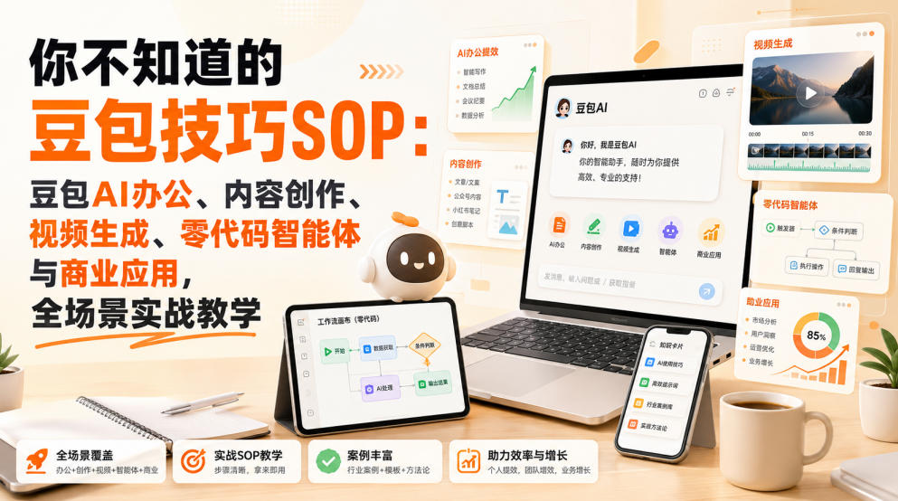 你不知道的豆包技巧SOP：豆包AI办公、内容创作、视频生成、零代码智能体与商业应用，全场景实战教学-来友网创