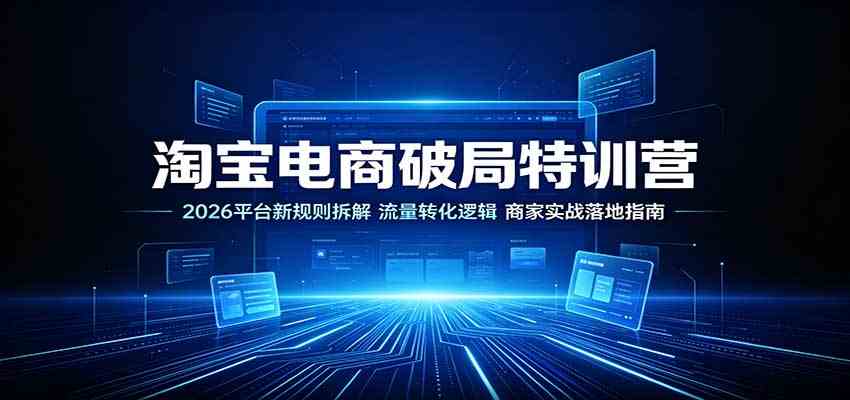 淘宝电商破局特训营：2026平台新规则拆解，流量转化逻辑，商家实战落地指南-来友网创