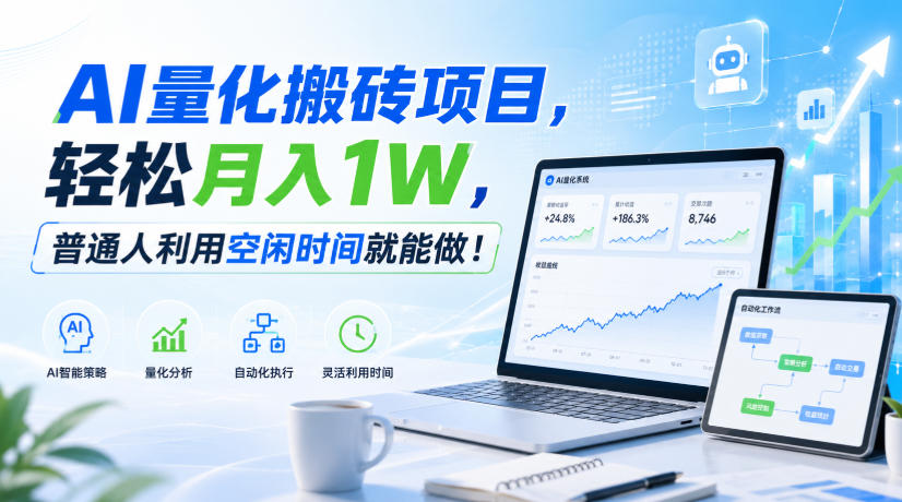 AI量化搬砖项目，轻松月入1W，普通人利用空闲时间就能做！【揭秘】-来友网创