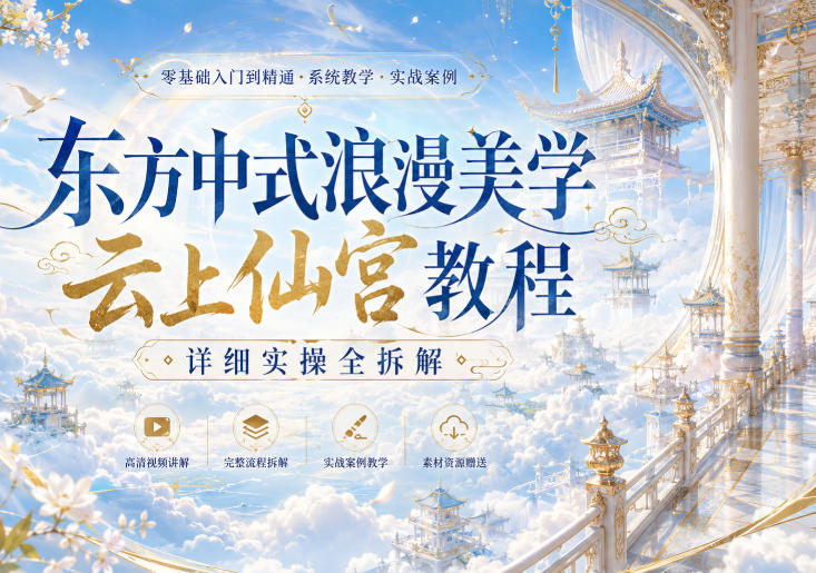 东方中式浪漫美学云上仙宫教程，详细实操全拆解-来友网创