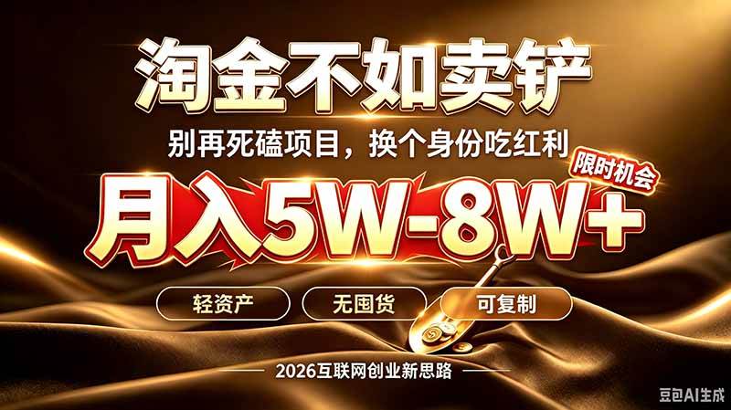 （20152期）别再傻乎乎埋头跑项目！互联网真正赚钱逻辑：做卖铲人，拒绝当韭菜，逆风翻盘月入5-8W+-来友网创
