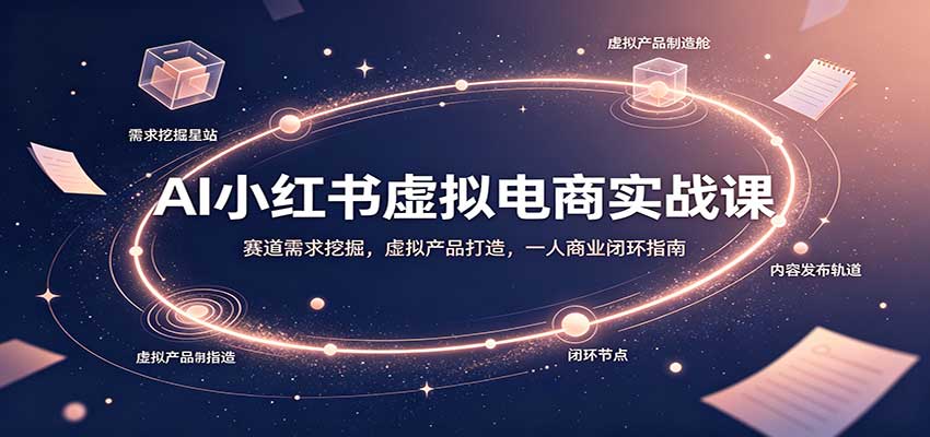 AI小红书虚拟电商实战课：赛道需求挖掘，虚拟产品打造，一人商业闭环指南-来友网创