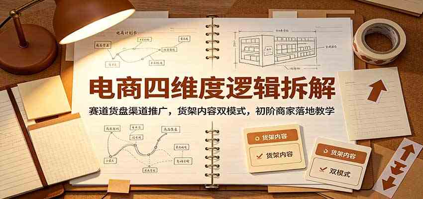 电商四维度逻辑拆解：赛道货盘渠道推广，货架内容双模式，初阶商家落地教学-来友网创