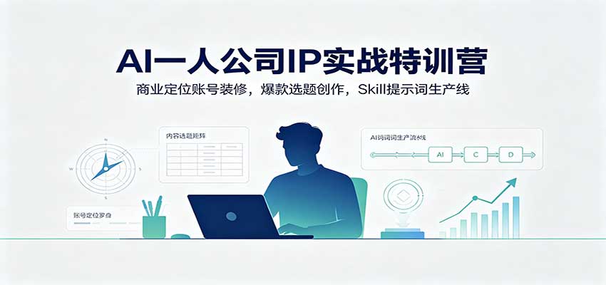 AI一人公司IP实战特训营：商业定位账号装修，爆款选题创作，Skill提示词生产线-来友网创