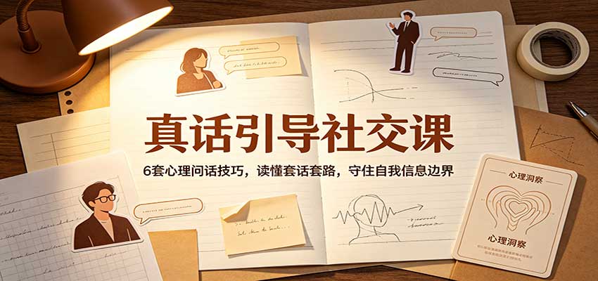 真话引导社交课：6套心理问话技巧，读懂套话套路，守住自我信息边界-来友网创