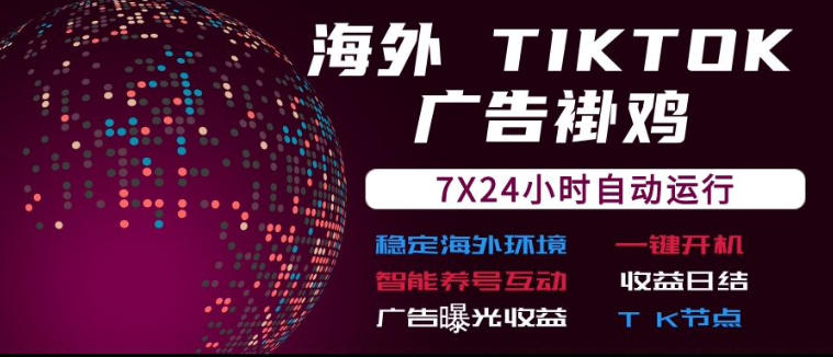 海外TikTok挂G流量变现，7X24自动运行，广告曝光收益，收益日结【揭秘】-来友网创
