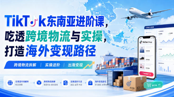 TikTok东南亚进阶课，吃透跨境物流与实操，打造海外变现路径-来友网创