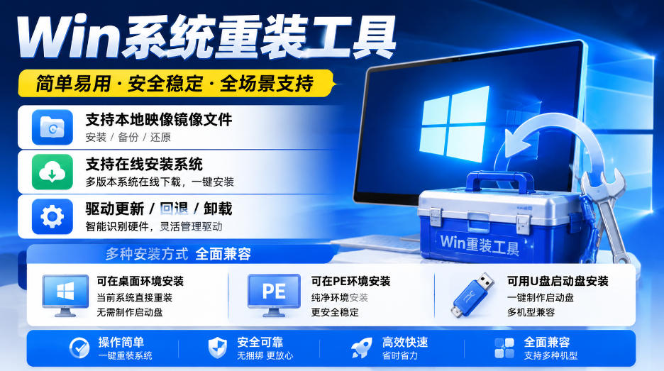 Win系统重装工具，支持本地映像镜像文件安装备份，简单易用-安全稳定-全场景支持-来友网创