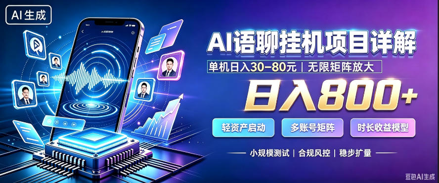 AI聊天挂G项目，日入800+，适用个人副业，支持工作室矩阵操作，放大收益【揭秘】-来友网创