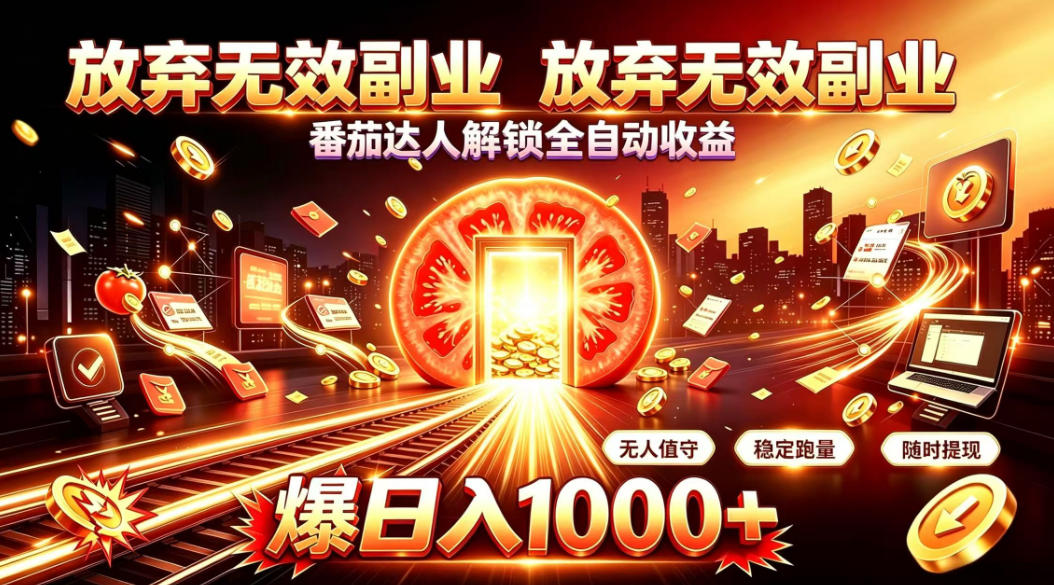 放弃无效副业，番茄达人解锁全自动收益，日入1k+，门槛最低的线上轻资产项目【揭秘】-来友网创