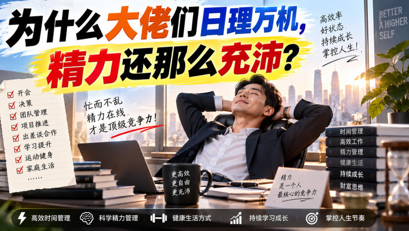 付费文章：为什么大佬们日理万机，精力还那么充沛？-来友网创