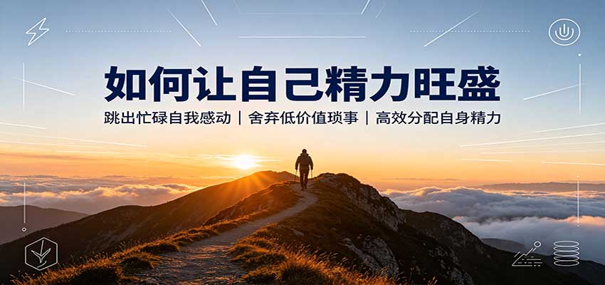 如何让自己精力旺盛：跳出忙碌自我感动，舍弃低价值琐事，高效分配自身精力-来友网创