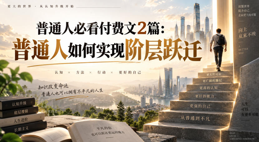 普通人必看付费文2篇：普通人如何实现阶层跃迁-来友网创