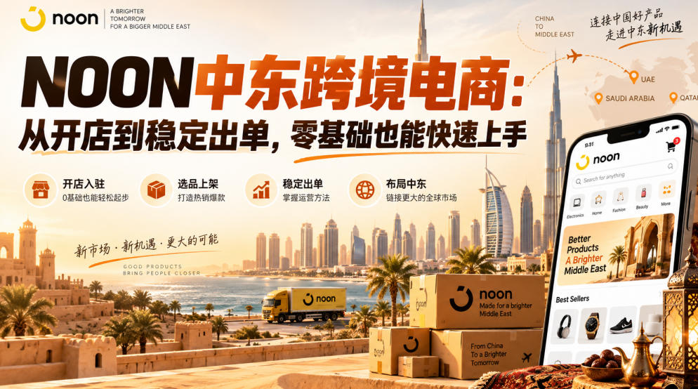 NOON中东跨境电商：从开店到稳定出单，零基础也能快速上手（更新2026）-来友网创