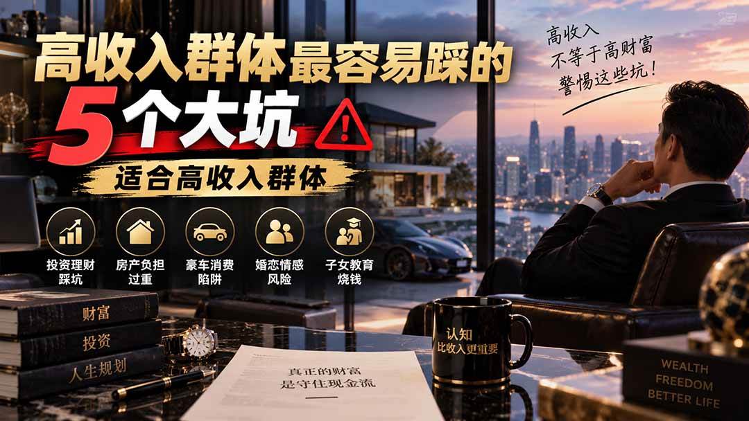 （20289期）付费文章：高收入群体最容易踩的5个大坑，适合高收入群体-来友网创