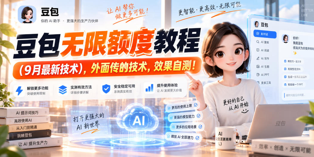 豆包无限额度教程（9月最新技术），外面传的技术，效果自测！-来友网创