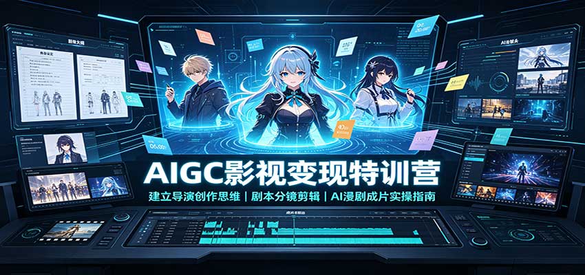 AIGC影视变现特训营：建立导演创作思维，剧本分镜剪辑，AI漫剧成片实操指南-来友网创