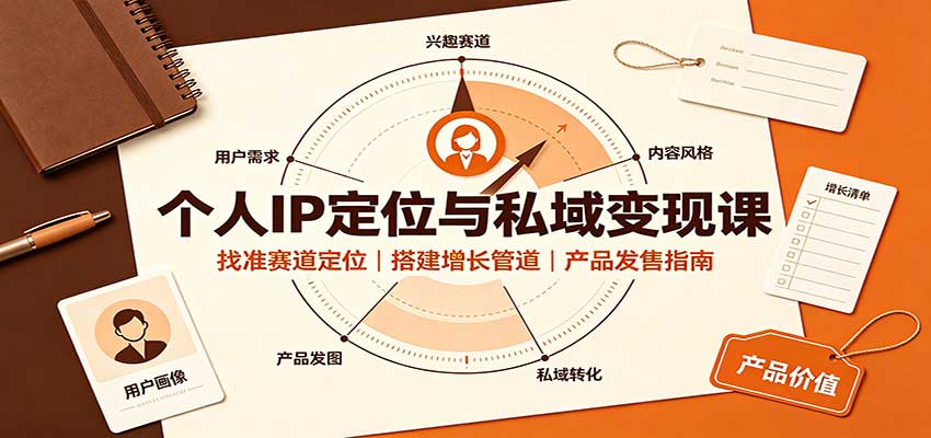 个人IP定位与私域变现课：找准赛道定位，搭建增长管道，产品发售指南-来友网创