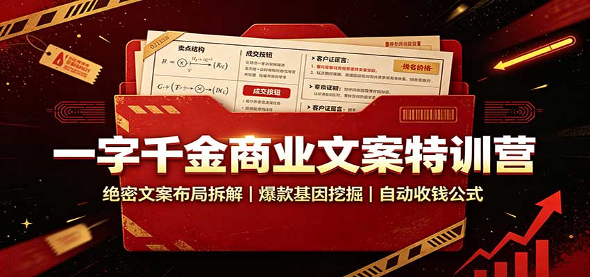 一字千金商业文案特训营：绝密文案布局拆解，爆款基因挖掘，自动收钱公式-来友网创