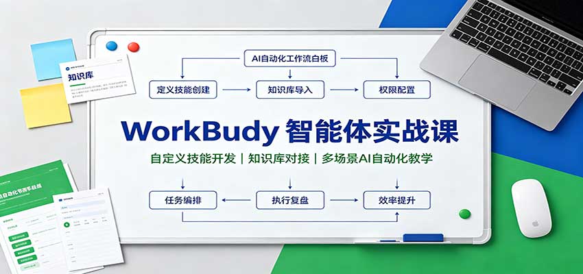 WorkBuddy智能体实战课：自定义技能开发，知识库对接，多场景AI自动化教学-来友网创