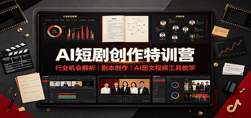 AI短剧创作特训营：行业机会解析，剧本创作，AI图文视频工具教学（文字版）-来友网创