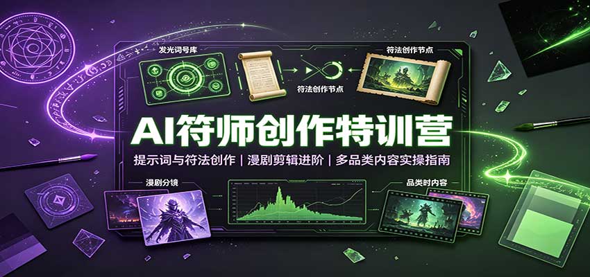 AI符师创作特训营：提示词与符法创作，漫剧剪辑进阶，多品类内容实操指南-来友网创