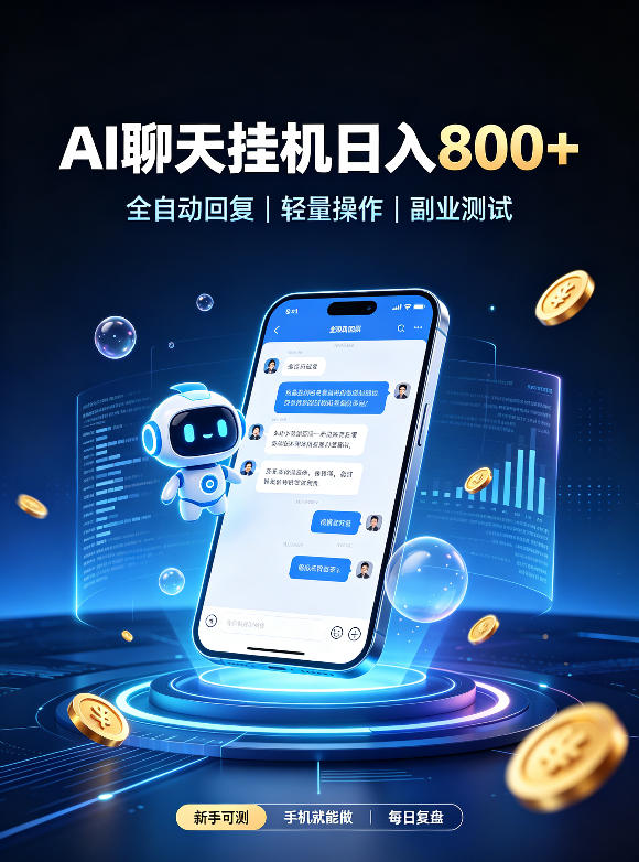 AI聊天挂G项目，日入800+，适用个人副业，工作室矩阵操作，无需真人实时值守【揭秘】-来友网创
