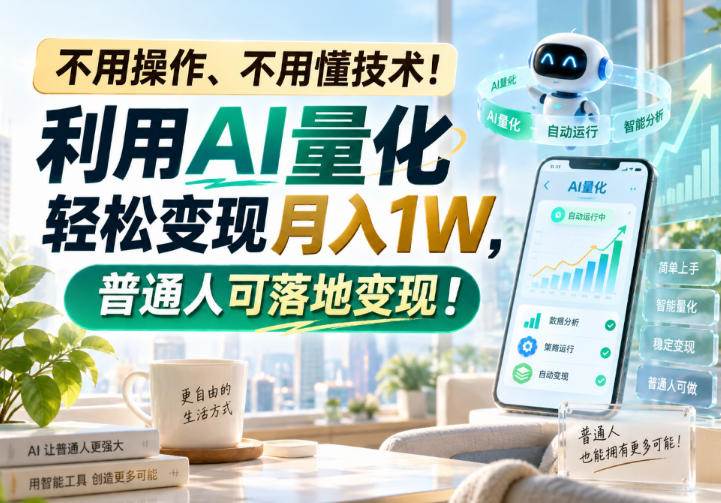 （20429期）利用AI量化轻松变现月入1W，普通人可落地变现，不用操作、不用懂技术！-来友网创
