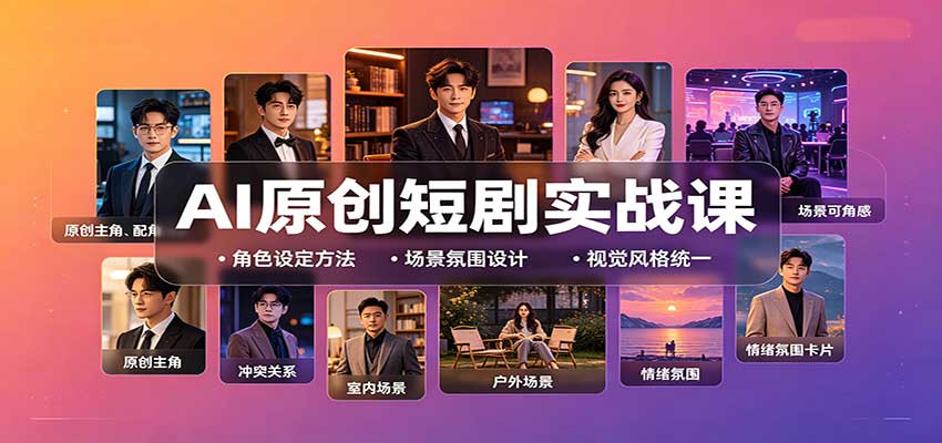 AI原创短剧实战课：从零搭建短剧创作全流程，批量产出可上线剧本-来友网创