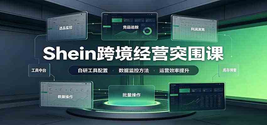 Shein跨境经营突围课：选品测品运营优化，自研工具赋能，破解单量与利润增长困境-来友网创