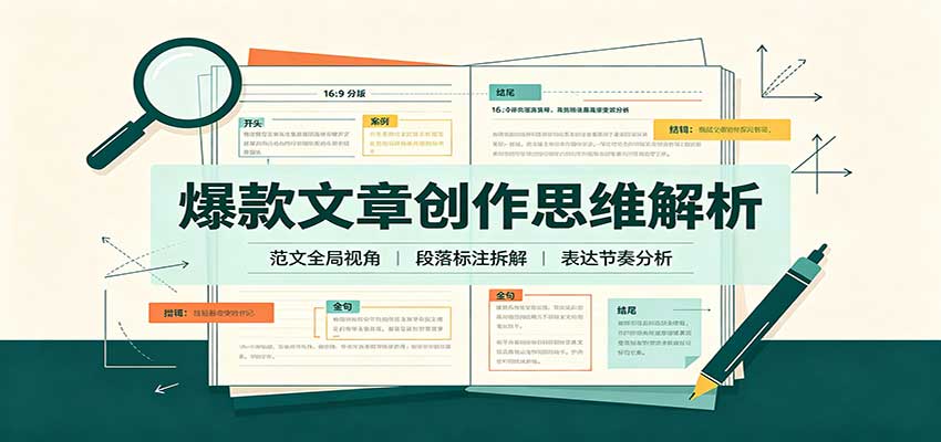 爆款文章创作思维解析：全局视角拆解范文，梳理行文逻辑，搭配真实拆文实操案例-来友网创