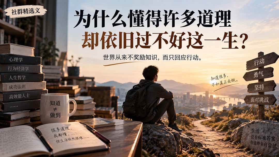（20462期）社群精选文：为什么懂得许多道理却依旧过不好这一生？-来友网创