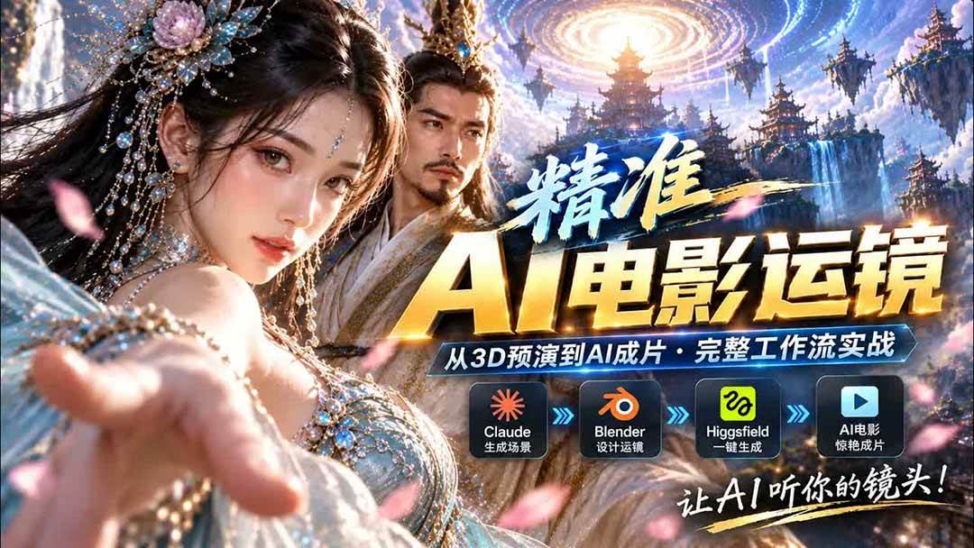 （20503期）AI视频终于能精准运镜了！Claude + Blender + Higgsfield 免费插件实测-来友网创