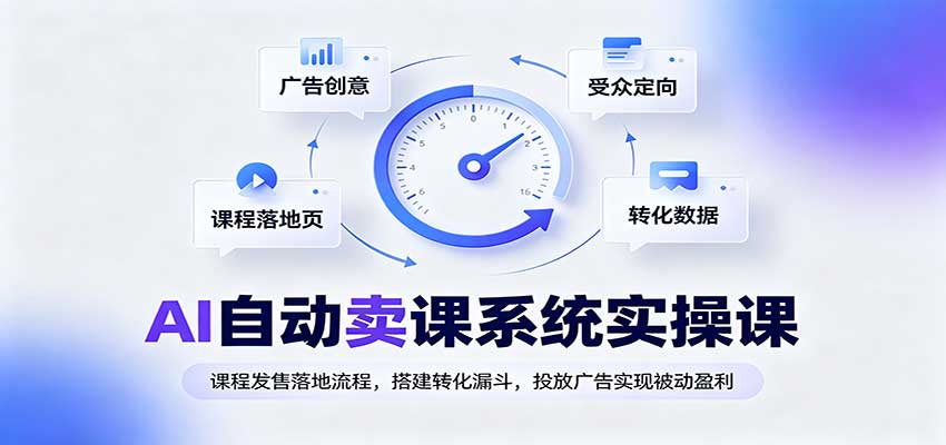 AI自动卖课系统实操课：课程发售落地流程，搭建转化漏斗，投放广告实现被动盈利-来友网创