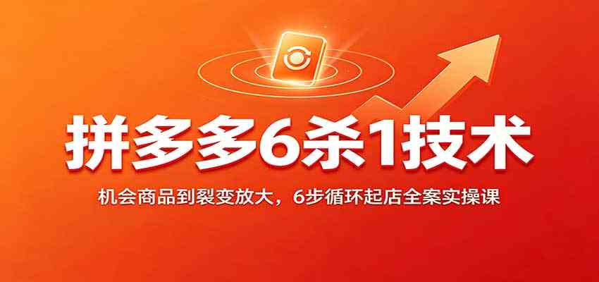 拼多多6杀1技术：机会商品到裂变放大，6步循环起店全案实操课-来友网创