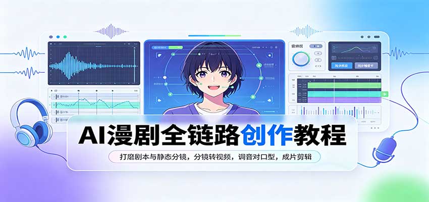 AI漫剧全链路创作教程：打磨剧本与静态分镜，分镜转视频，调音对口型，成片剪辑-来友网创
