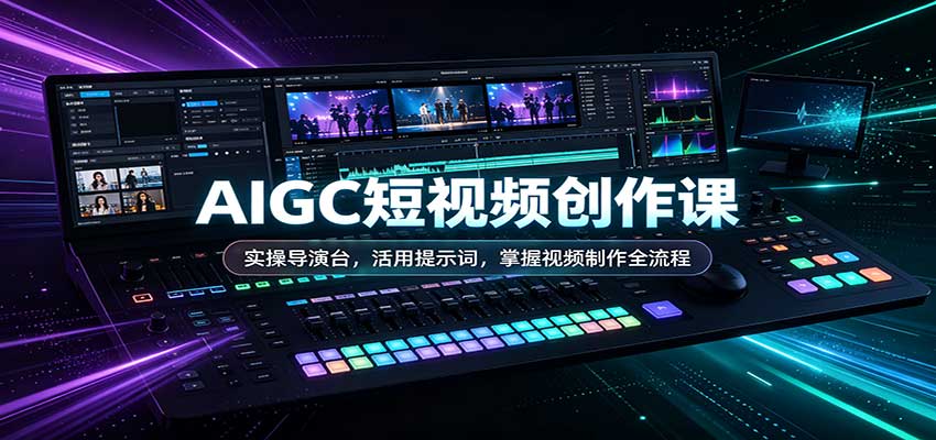 AIGC短视频创作课：实操导演台，活用提示词，掌握视频制作全流程-来友网创