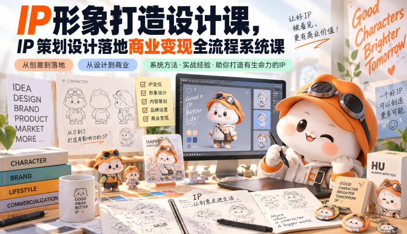 IP形象打造设计课，IP策划设计落地商业变现全流程系统课-来友网创