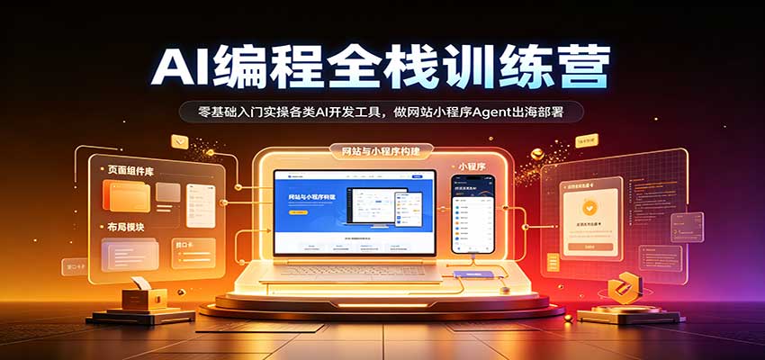 AI编程全栈训练营：：零基础入门实操各类AI开发工具，做网站小程序Agent出海部署-来友网创