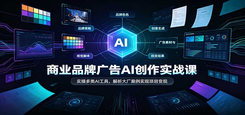 商业品牌广告AI创作实战课：实操多类AI工具，解析大厂案例实现项目变现-来友网创