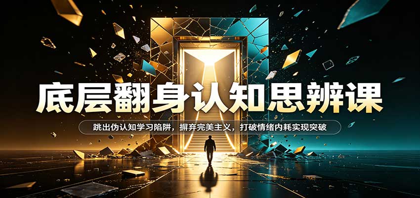 底层翻身认知思辨课：跳出伪认知学习陷阱，摒弃完美主义，打破情绪内耗实现突破-来友网创