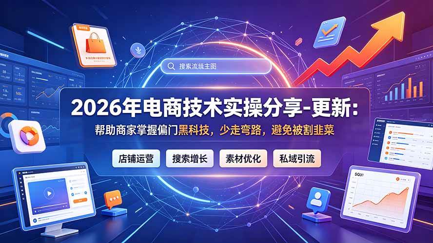（20581期）2026年电商技术实操分享-更新9月：帮助商家掌握偏门黑科技，少走弯路，避免被割韭菜-来友网创