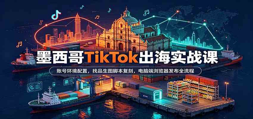墨西哥TikTok出海实战课：账号环境配置，找品生图脚本复刻，电脑端浏览器发布全流程-来友网创