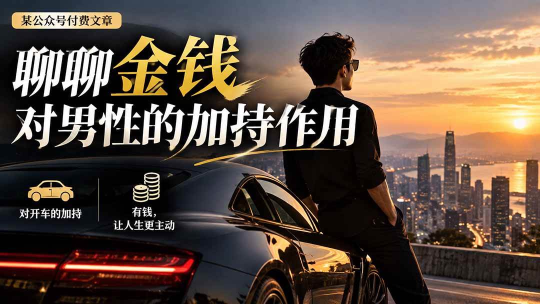 （20627期）【无水印】某公众号付费文章：聊聊金钱对男性的加持作用-来友网创