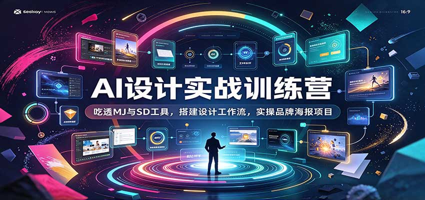 AI设计实战训练营：吃透MJ与SD工具，搭建设计工作流，实操品牌海报项目-来友网创