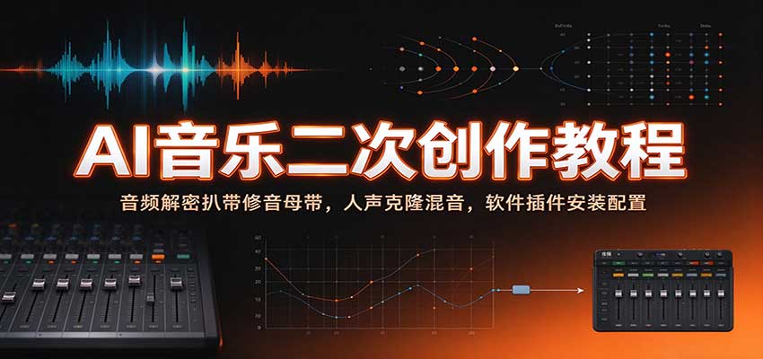 AI音乐二次创作教程：音频解密扒带修音母带，人声克隆混音，软件插件安装配置-来友网创