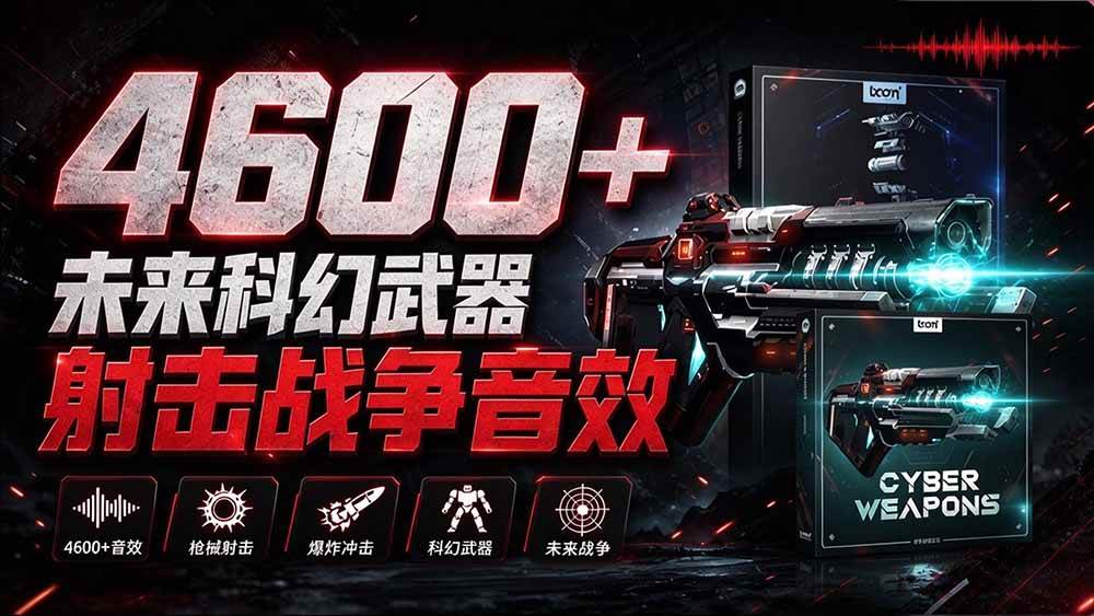 （20696期）顶级音效合集！4600+种未来科幻武器开枪射击战斗音效素材合集，全部中文汉化 Boom Library – Cyber W-来友网创