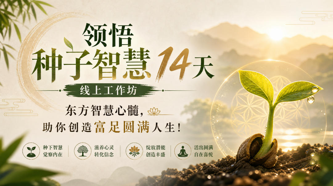 鹿大米领悟种子智慧14天线上工作坊，东方智慧心髓，助你创造富足圆满人生！-来友网创