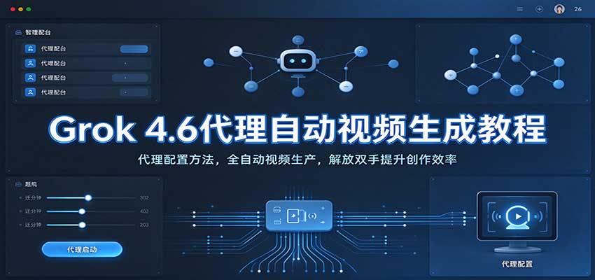 Grok 4.6代理自动视频生成教程：代理配置方法，全自动视频生产，解放双手提升创作效率-来友网创